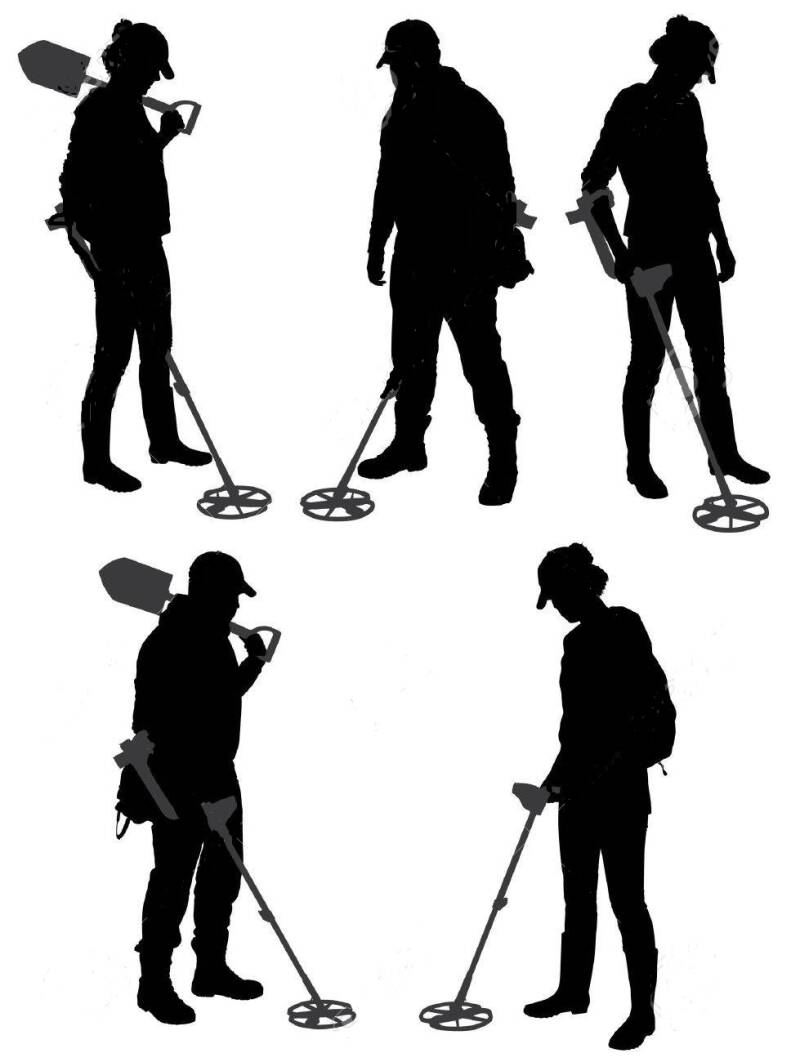 Diverse metaaldetectie figuren / silhouettes | De Detectorshop