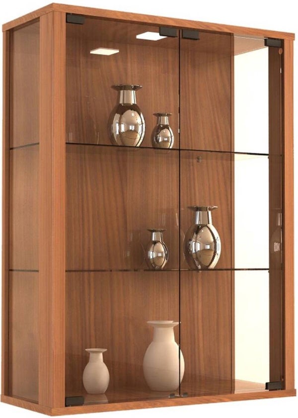 MB - Vondsten vitrine Udina Noten met LED verlichting