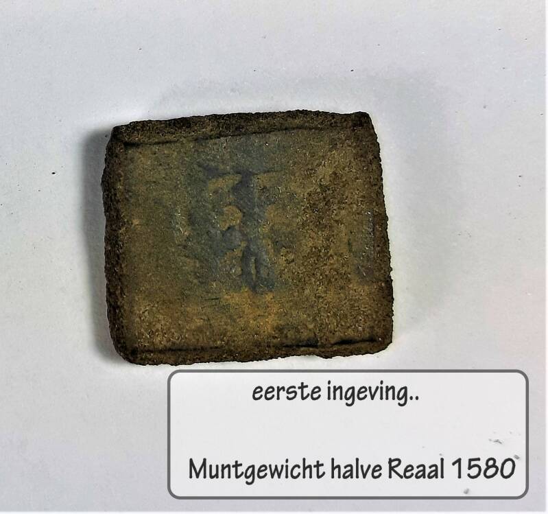 Afbeelding muntgewicht eventueel halve Reaal 1580 | De Detectorshop