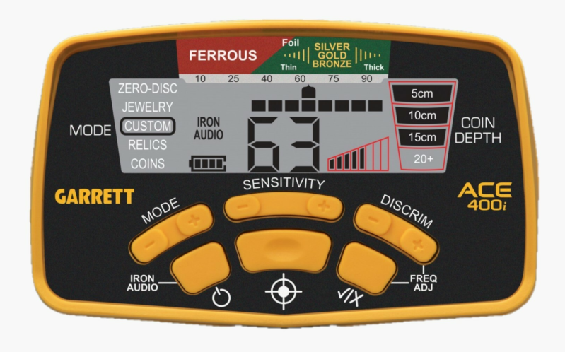 Afbeelding display Garrett 400 i | De Detectorshop
