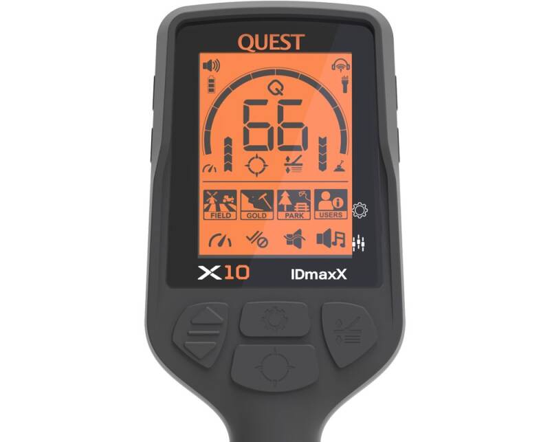 Quest X10 IDmaxX metaaldetector display | De Detectorshop