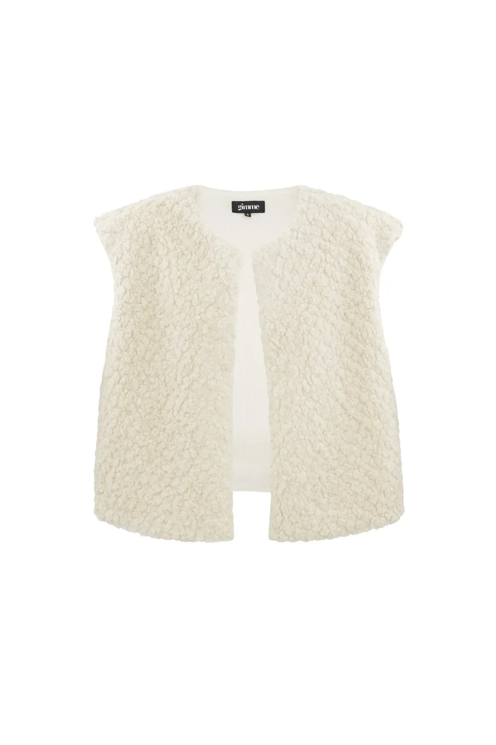 Teddy vestje gebroken wit L