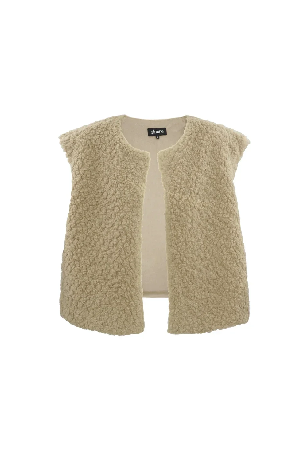 Teddy vestje beige  M