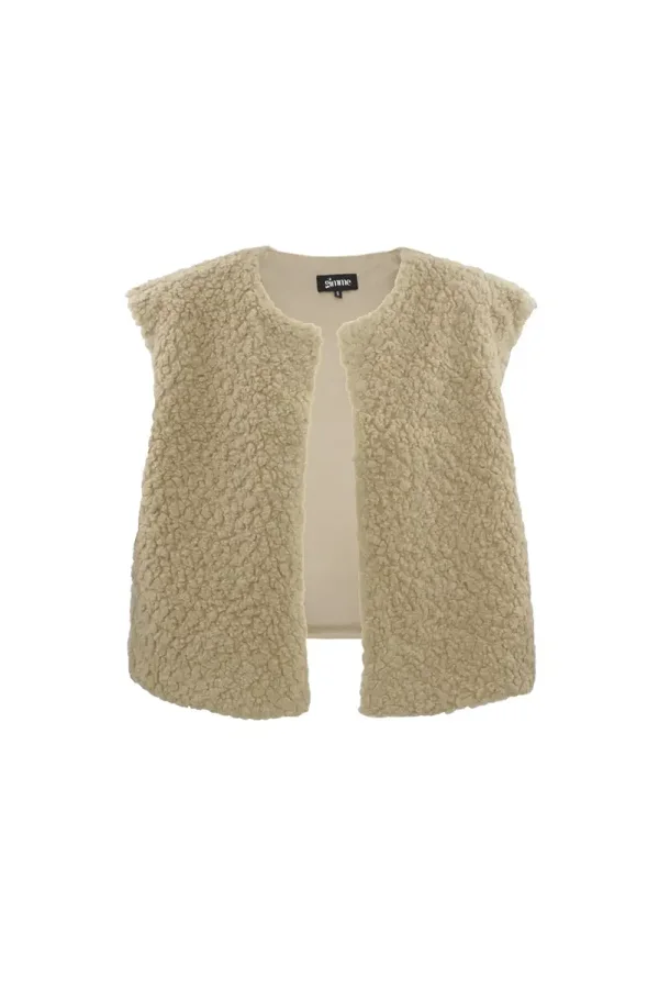 Teddy vestje beige  S