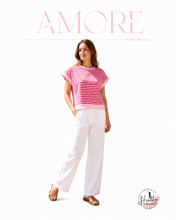 Danielle strips t-shirt pink