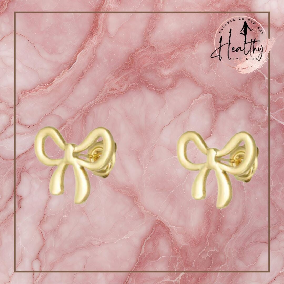 Gouden strikjes oorbellen