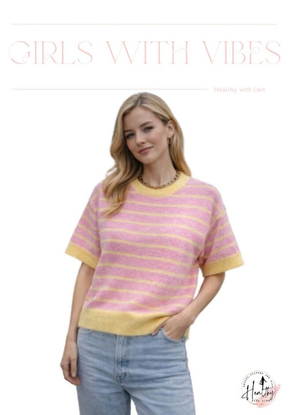 Clara gestreepte truitje roze