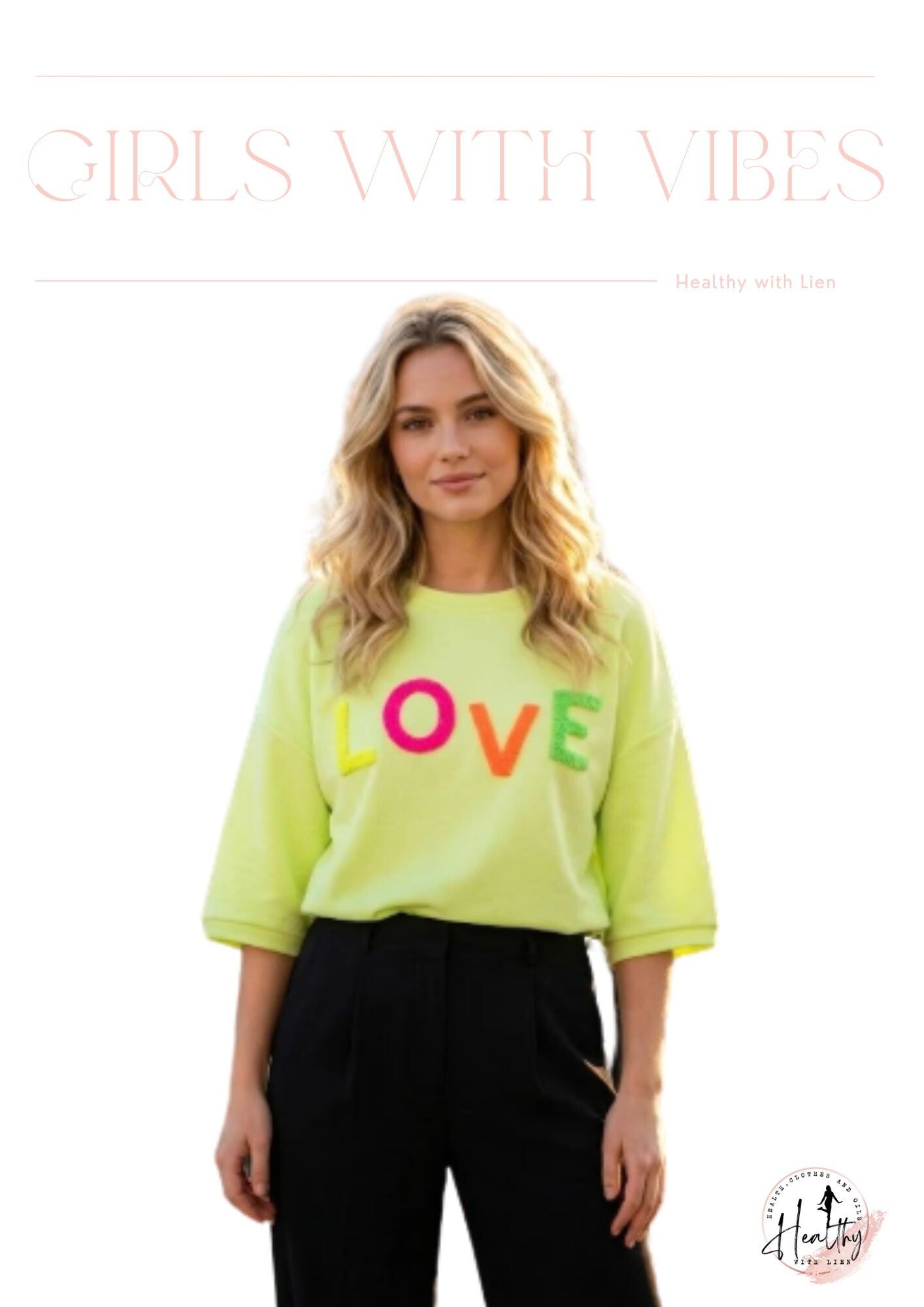 Cleo love trui groen/geel