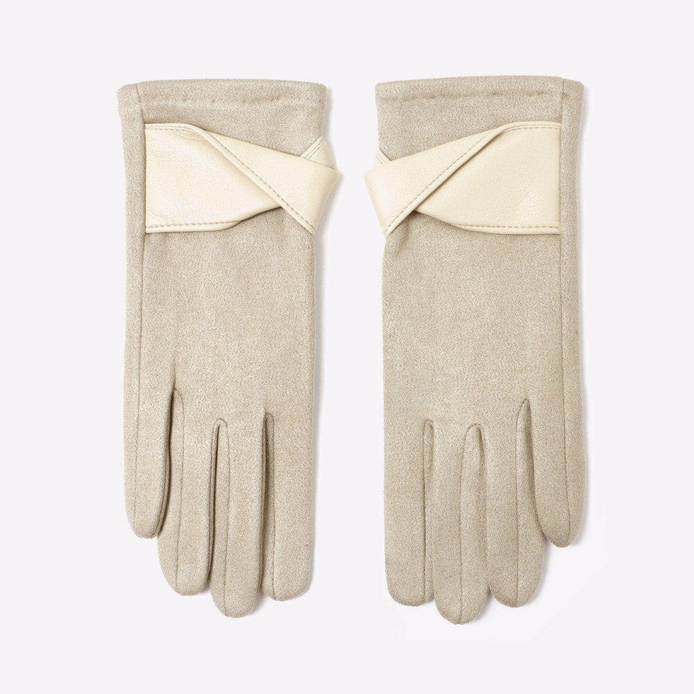 Suede soft handschoen light beige