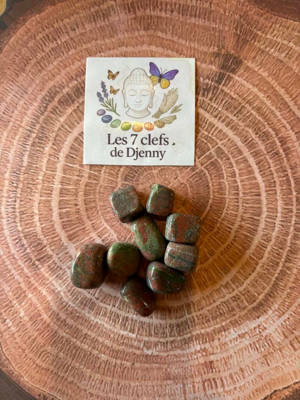 8312: pierre polie unakite noir qualité AA