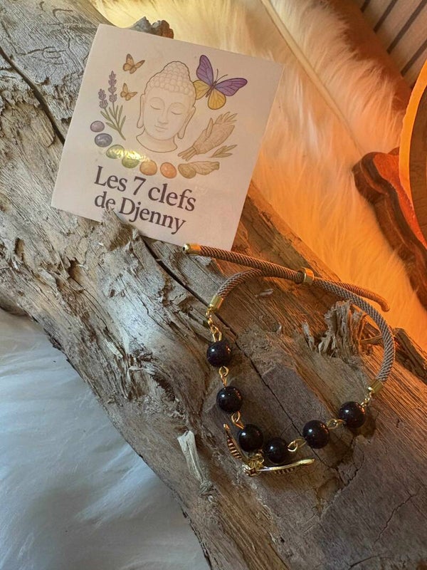 Bracelet fait main en Opale avec pendentif Vif d’Or