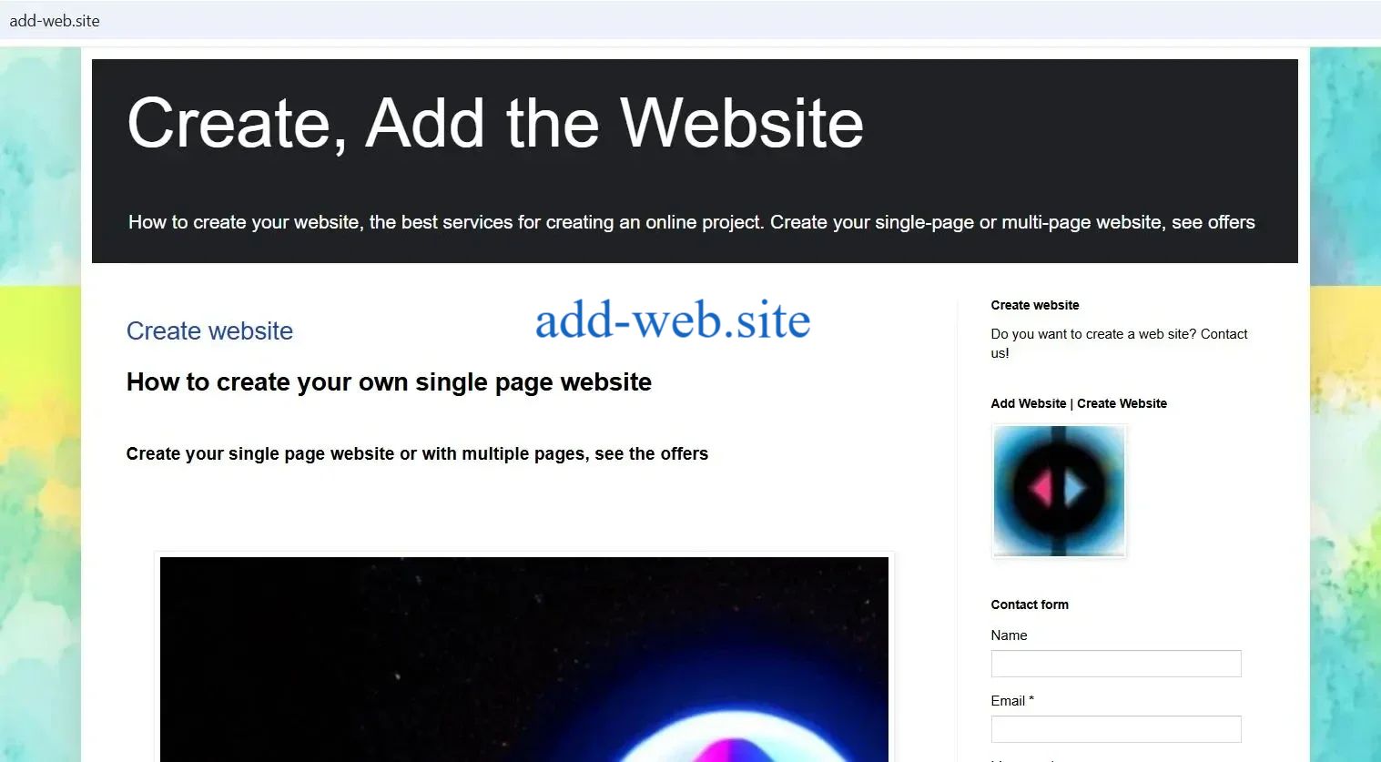 Realizzazione sito mono pagina