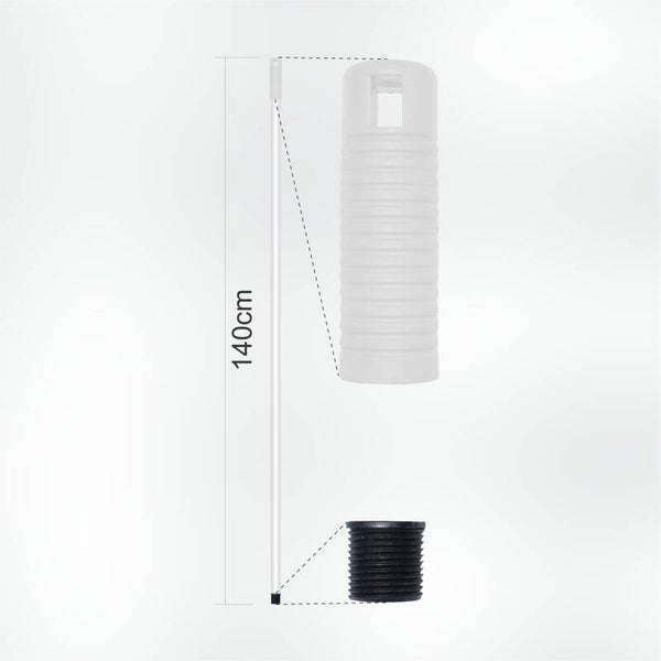 Hyg.Steel Glasvezel 1,40m Wit/Wit Handvat