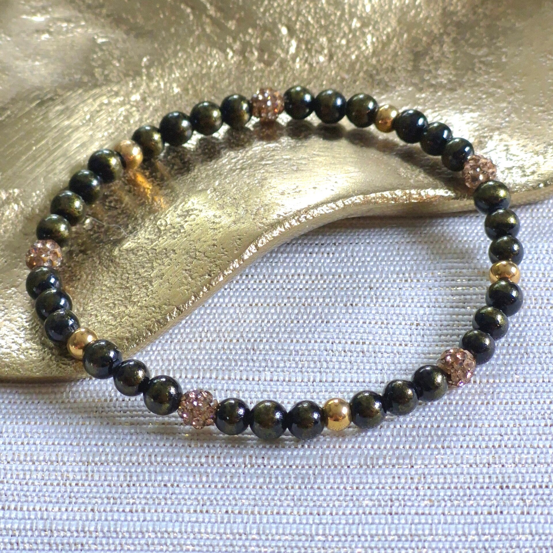 Mashan Jade armband met sparkling beads