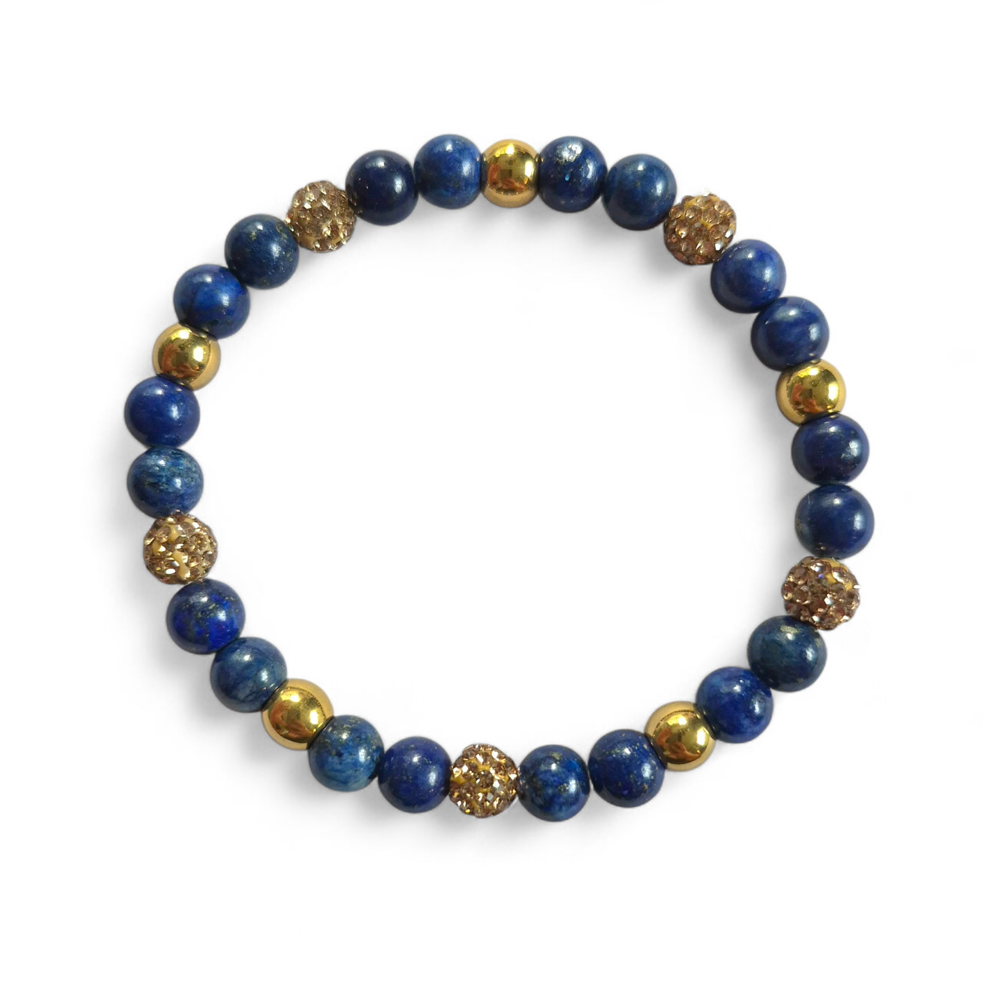 Lapis lazuli armband met sparkling beads