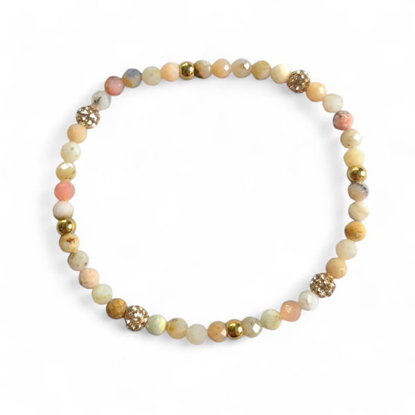 Opaal facet armband met sparkling beads