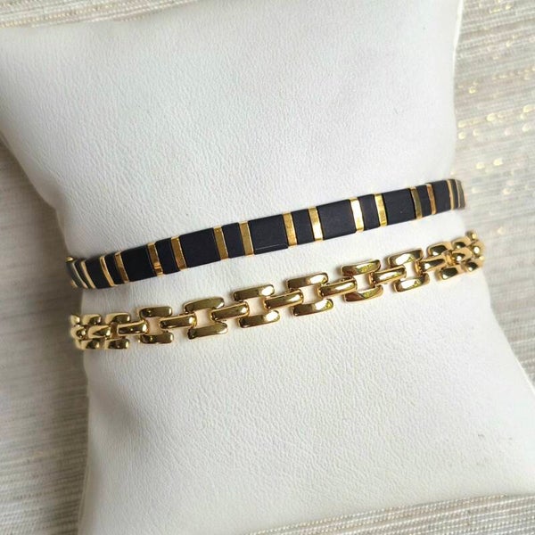 Armbandenset Midnight Gold