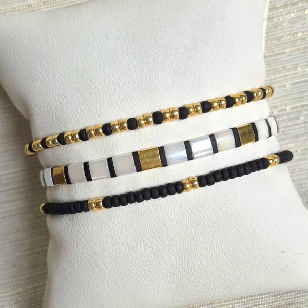 Armbandenset Black Pearl