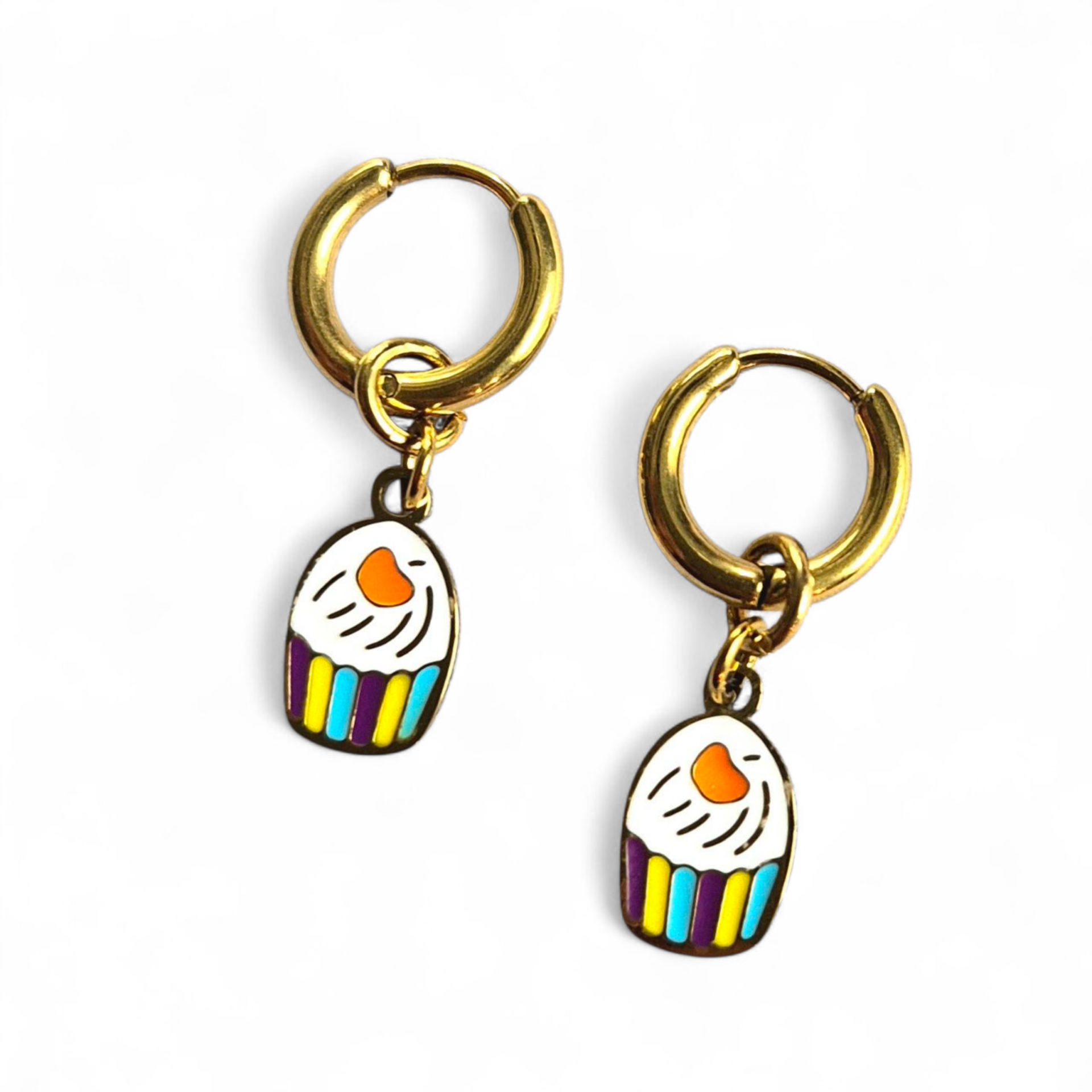 Kindercreolen met emaille cupcake