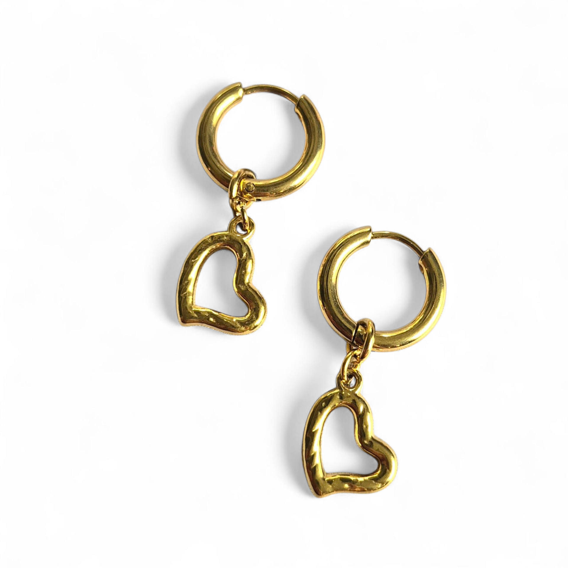 Creolen met RVS hanger open hartje