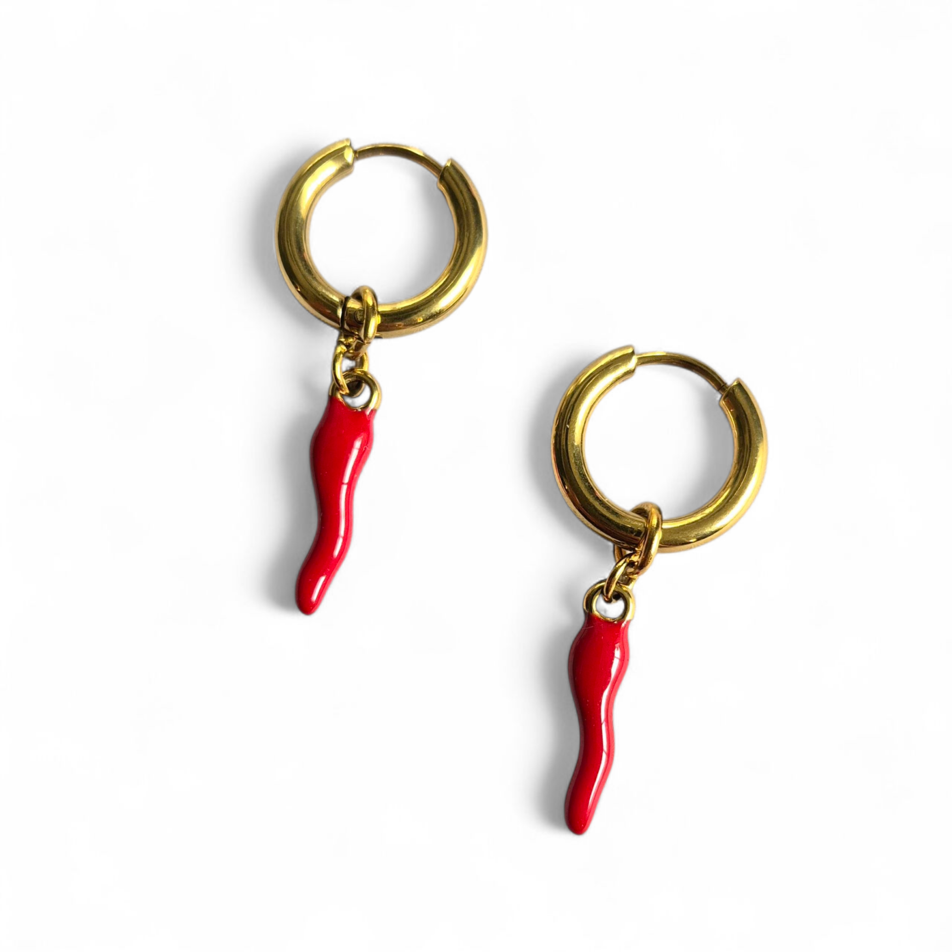 Creolen met rode peper van enamel