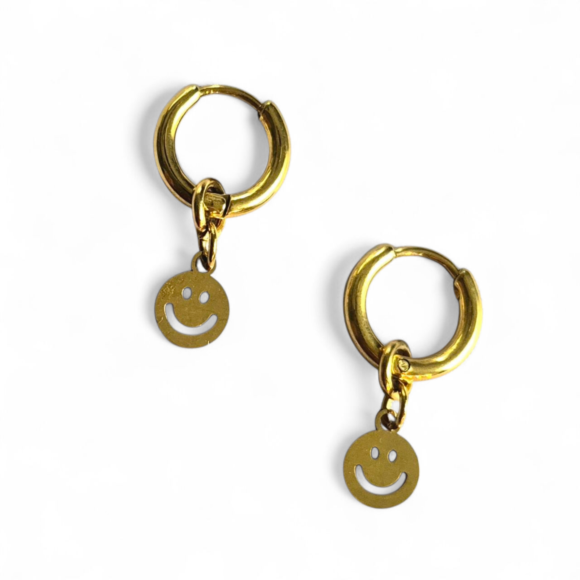 Creolen met mini RVS smiley