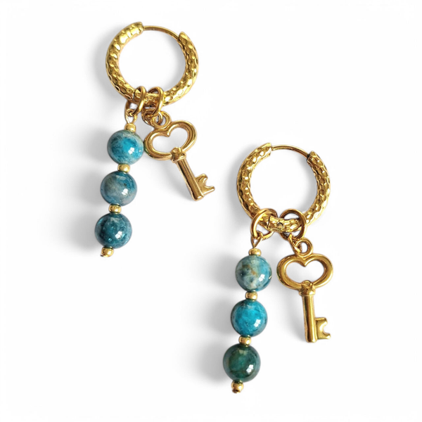 Creolen met Apatiet en sleutel bedel