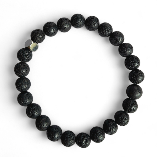 Herenarmband Lavasteen zwart