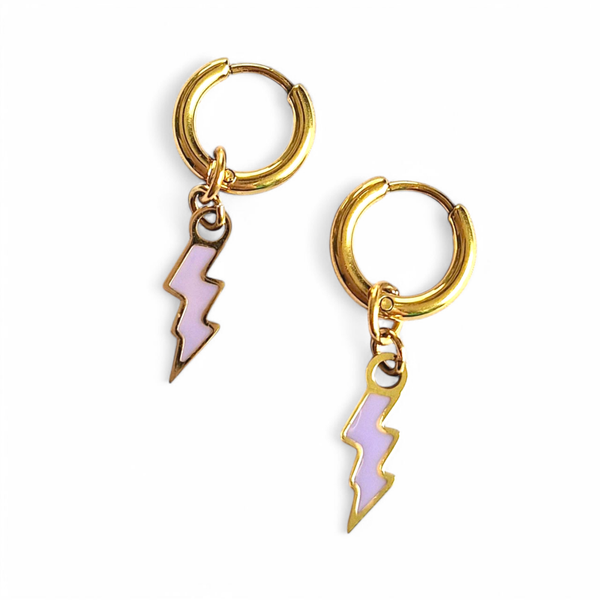 Kinderoorbellen met lila bliksemschichtje