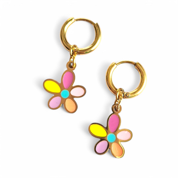 Kinderoorbellen met gekleurde bloem