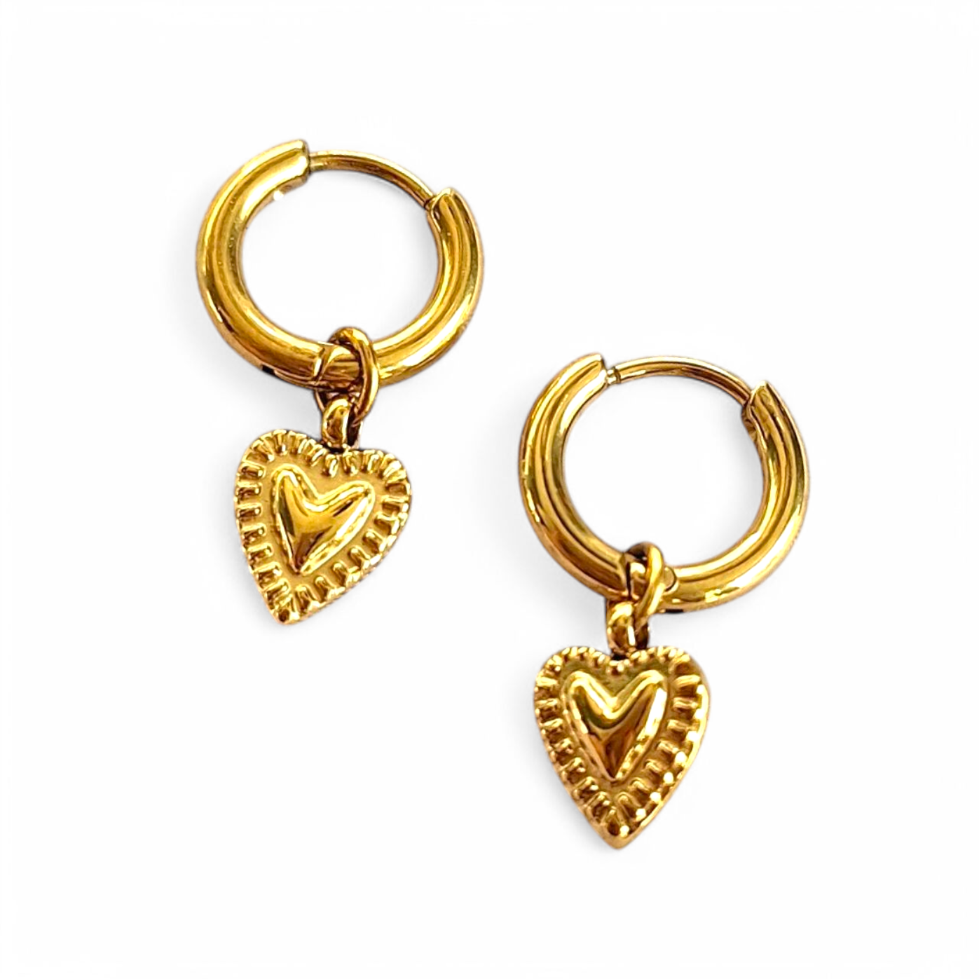 Kinderoorbellen met goudkleurig hartje