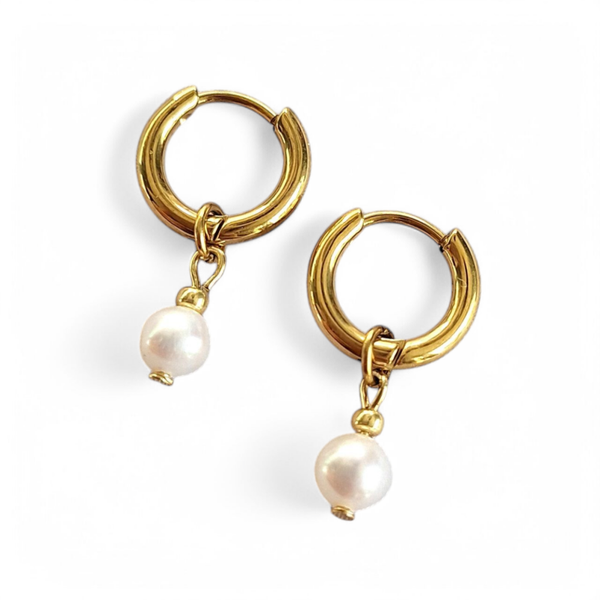 Kinderoorbelen met zoetwaterpareltje