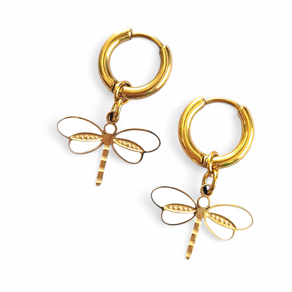 Kinderoorbellen met witte Libelle