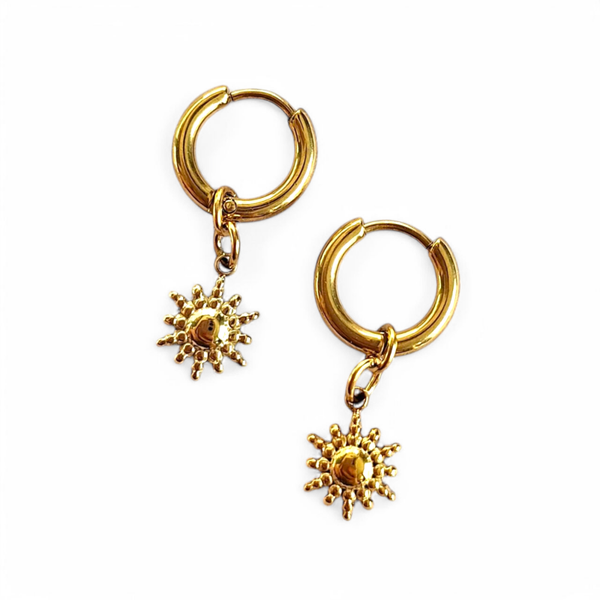 Kinderoorbellen goudkleurig zonnetje