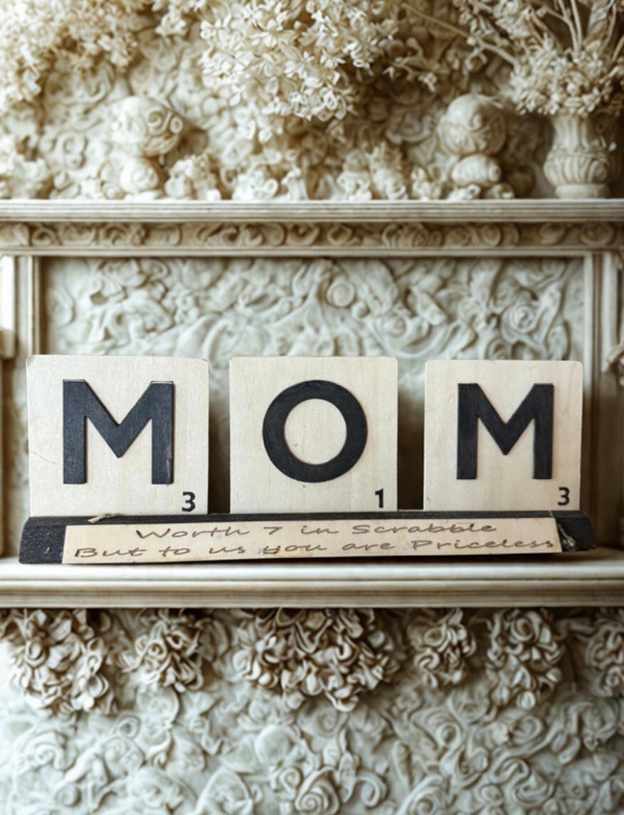 Mother’s Day “MOM” Scrabble‑Style Gift