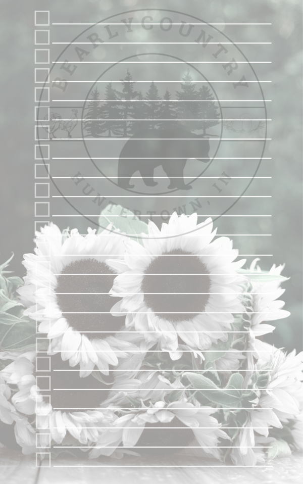 White Sunflower Writing Page | ADHD-Friendly Digital Note Page