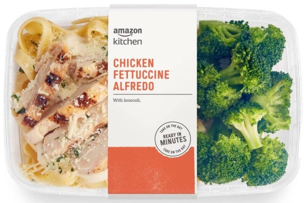 Amazon Kitchen, Chicken Fettuccine Alfredo With Broccoli, Single Serve Meal, 12 Oz