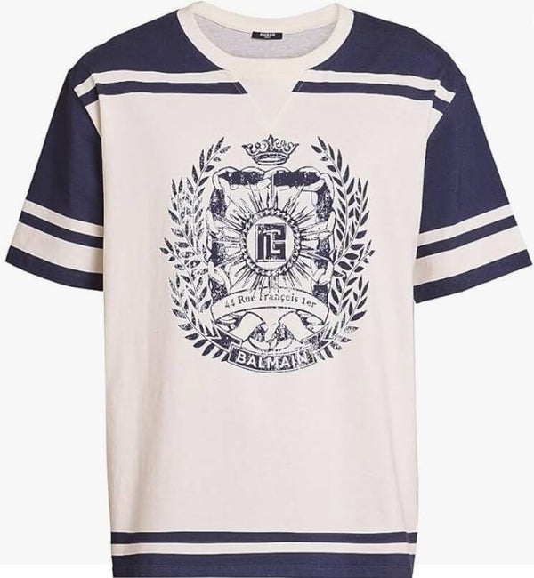 Balmain Varsity Logo Cotton T-Shirt
