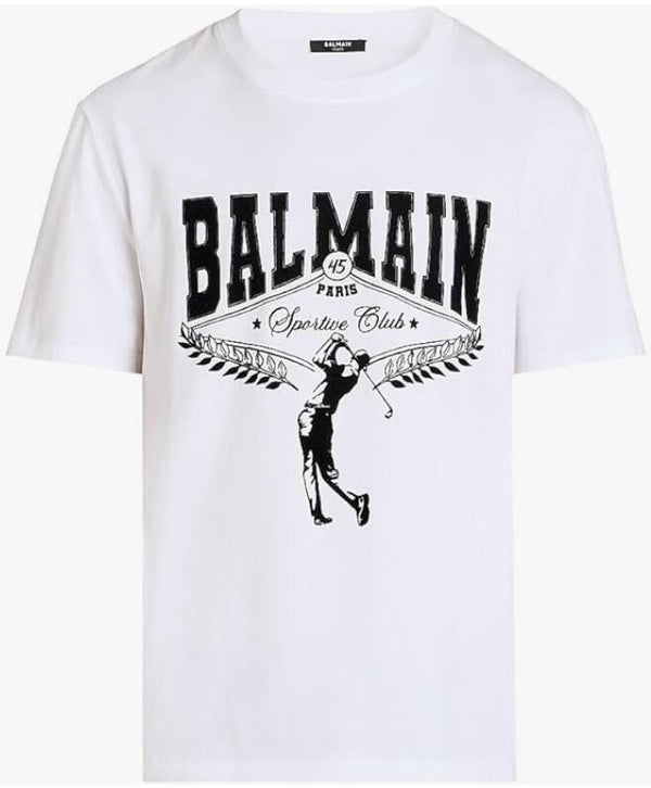 Balmain Flock Logo Cotton T-Shirt