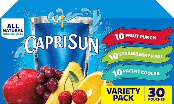 Capri Sun Fruit Punch, Strawberry Kiwi and Pacific Cooler Flavored Juice Drink Blend Variety Pack, 30 ct Box, 6 fl oz Pouches