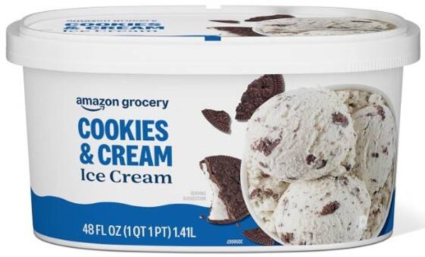 Amazon Grocery, Cookies & Cream Ice Cream, 48 Fl Oz
