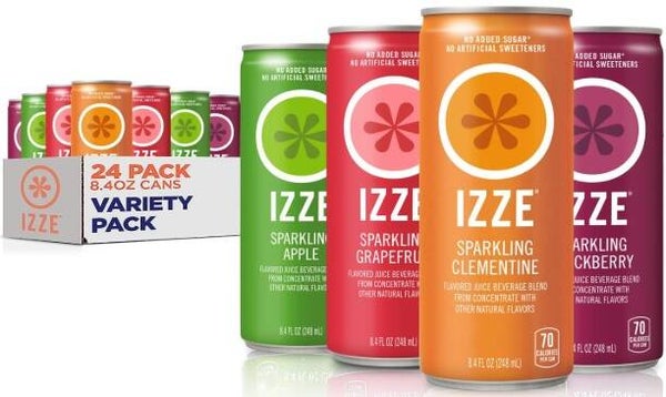 Izze Sparkling Juice, 4 Flavor Variety Pack, 8.4 Fl Oz (24 Count)