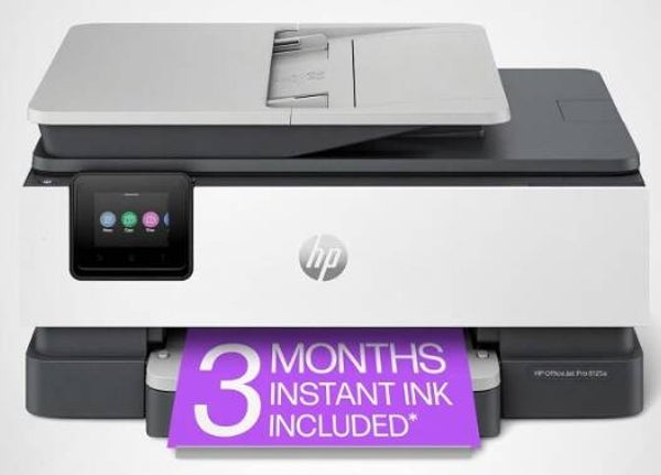 HP OfficeJet Pro 8125e Wireless All-in-One Color Inkjet Printer, Print, scan, Copy, ADF, Duplex Printing Best-for-Home Office, 3 Month Instant Ink Trial Included, AI-Enabled (405T6A)