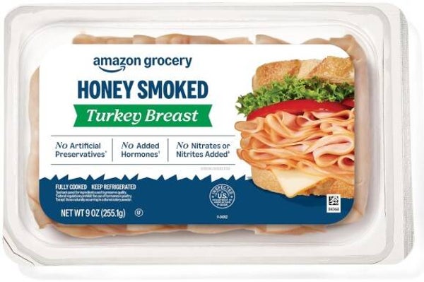 Amazon Grocery, Sliced Honey Smoked Turkey Breast, 9 Oz