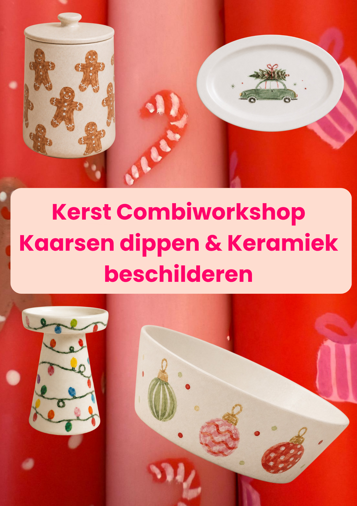 Een keramieken kandelaar wordt beschilderd