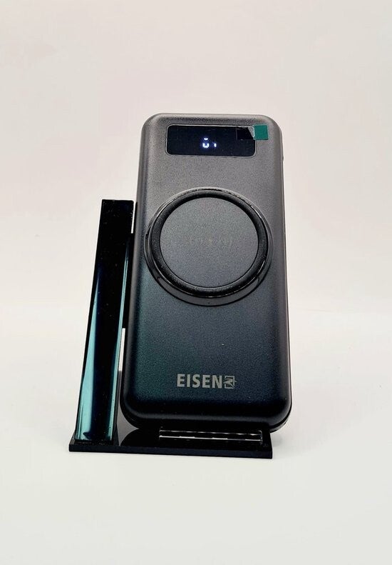 EISENZ Powerbank 10000mAh – PB005 – 4-in-1 Kabels + 15W Wireless Charging – 22W Fast Charge – Display – Zwart