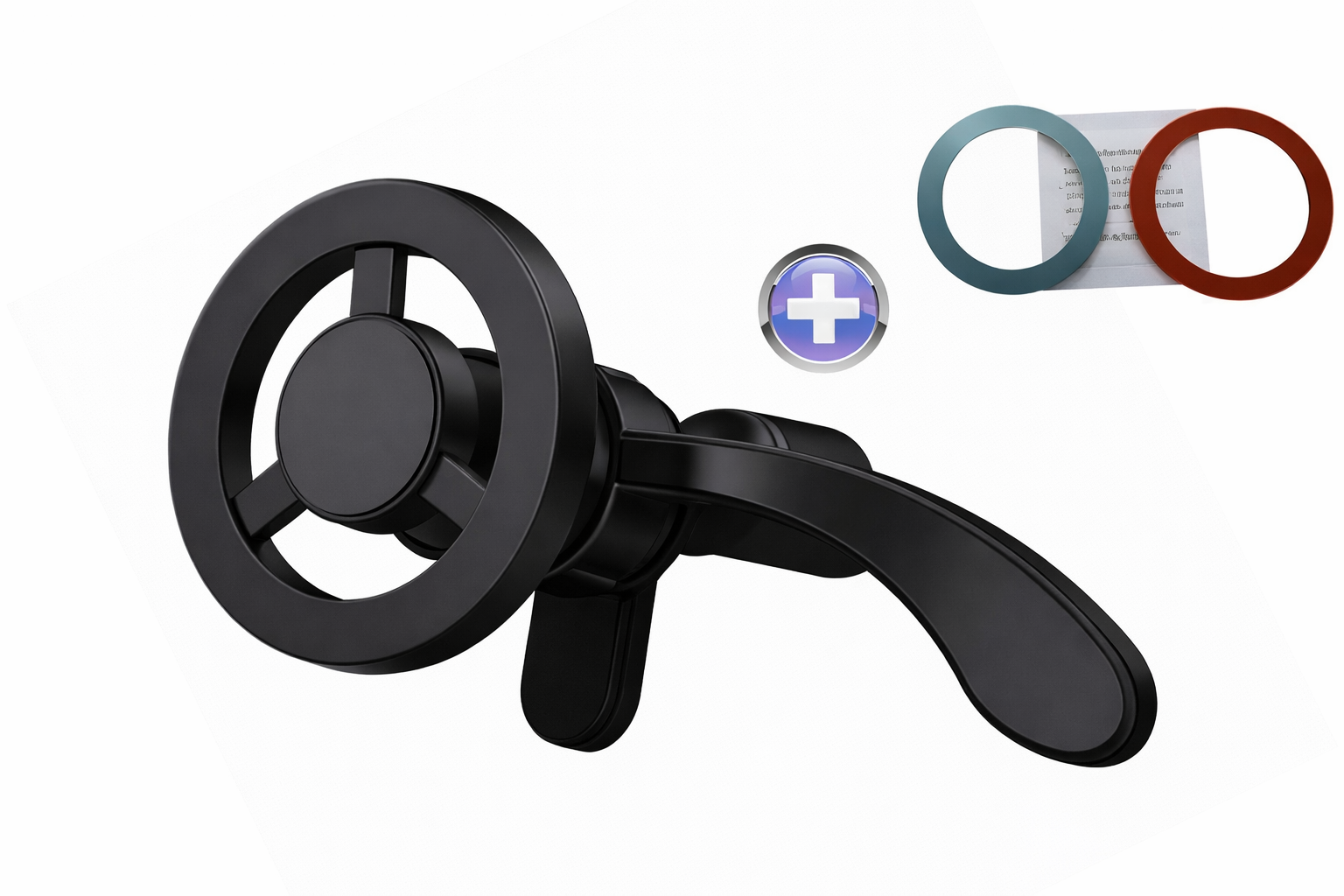 Magnetische Telefoonhouders auto met dubbel klemmachisme – Ventilatierooster – 360° Rotatie – Inclusief 2 Magneet Platen – Telefoonhouder – Voor smartphones 3 – 7 inch – Universeel