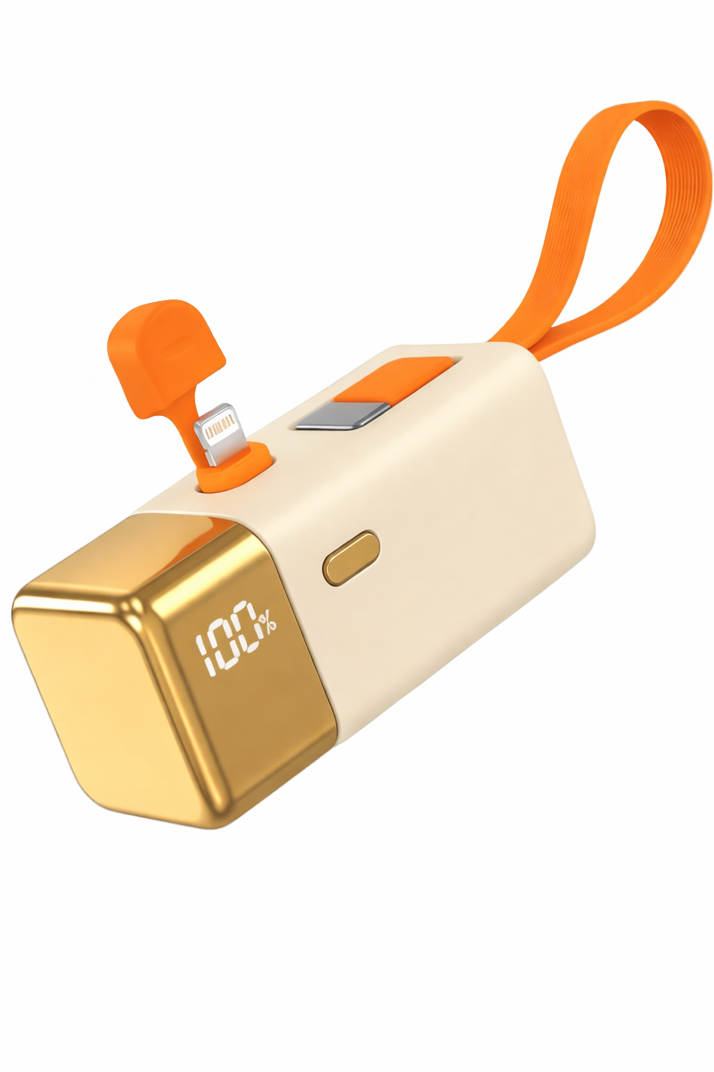 Mini Powerbank 5000 mAh – 22.5W Snellader met Ingebouwde kabel USB C – Geschikt voor Lightning – Oplader voor Smartphone, Oortjes & Tablets – Noodpakket