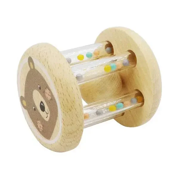 Houten rammelaar beer