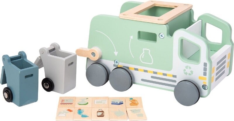 Houten recycling wagen